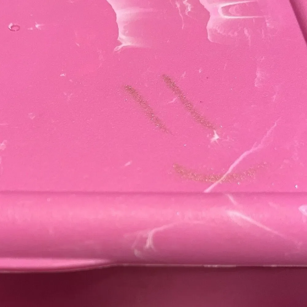 Vintage Caboodles Makeup Case Pink Marbled Train Travel Cosmetic Box Mirror USA